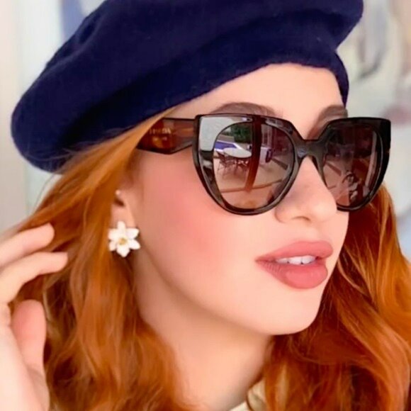 Prada Women Sunglasses Havana Brown Gradient Cat Eye PR14WS 2AU6S1 BRAND NEW - Picture 1 of 11